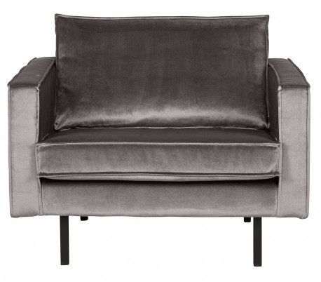 Lænestol i velour B105 cm - Rust