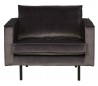 Rodeo Lænestol i velour B105 cm - Antracit