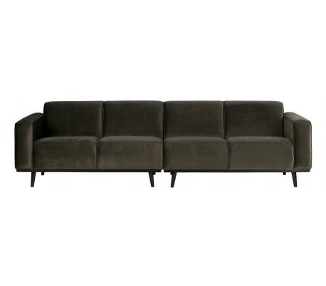 Hjørnesofa i velour 274 x 210 cm - Varm grøn