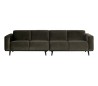 4-personers sofa i velour 280 cm - Varm grøn