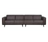 4-personers sofa i læder 280 cm - Grå