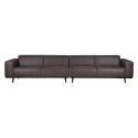 4-personers sofa i ægte læder 280 cm - Grå