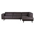 Hjørnesofa i velour 274 x 210 cm - Varm grøn