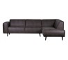 Hjørnesofa i læder 274 x 210 cm - Grå