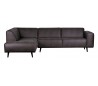 Hjørnesofa i læder 274 x 210 cm - Grå