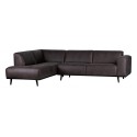 Hjørnesofa i ægte læder 274 x 210 cm - Grå
