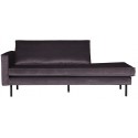 Daybed sofa i velour B206 cm - Lysegrå