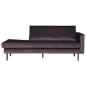 Daybed sofa i velour B206 cm - Mørkegrå