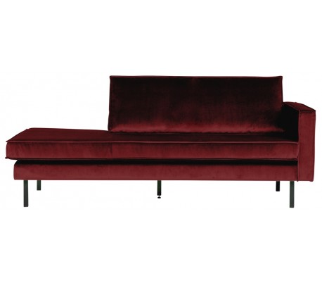 Daybed sofa i velour B206 cm - Rød
