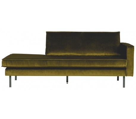 Daybed sofa i velour B206 cm - Oliven
