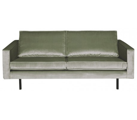 2,5-personers sofa i velour B190 cm - Oliven