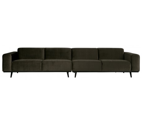 4-personers sofa i velour 280 cm - Varm grøn
