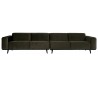 4-personers sofa i velour 372 cm - Varm grøn