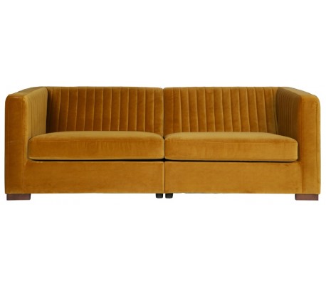 4-personers sofa i velour 372 cm - Varm grøn