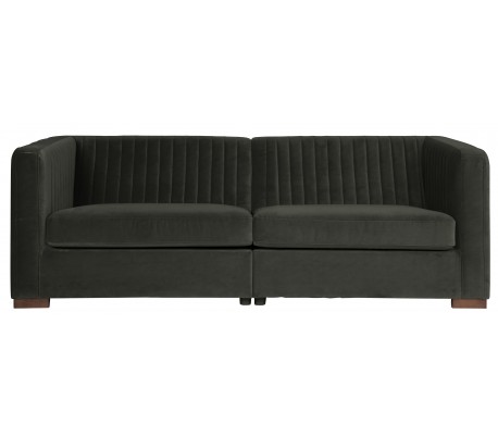 Moderne sofa i velour 215 cm - Sennepsgul