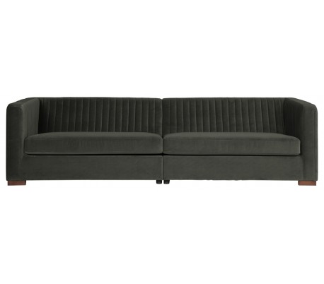 Moderne sofa i velour 275 cm - Sennepsgul