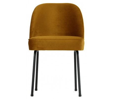 Spisebordsstol i velour H92 x B47 x D54 cm - Okker