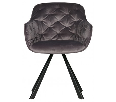 Spisebordsstol i velour H80,5 x B59,5 x D59 cm - Deep sea