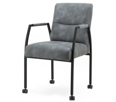 2 x Spisebordsstole i tekstil og metal H89 x B54 x D66 cm - Cognac