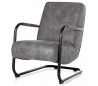 Lænestol i tekstil og metal H84 x B62 x D81 cm - Antracit