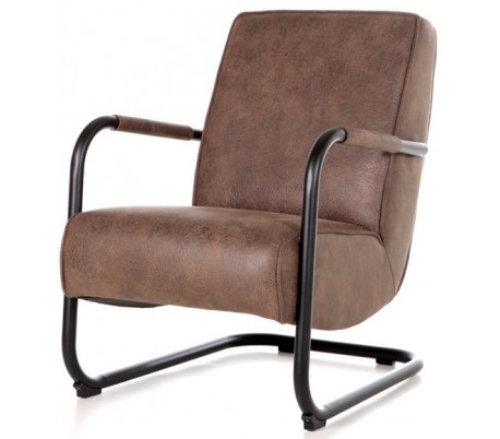 Lænestol i tekstil og metal H84 x B62 x D81 cm - Antracit