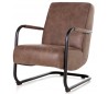 Lænestol i tekstil og metal H84 x B62 x D81 cm - Brun