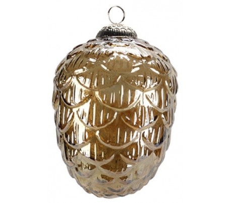 Juleophæng i glas H18 x Ø13 cm - Grøn