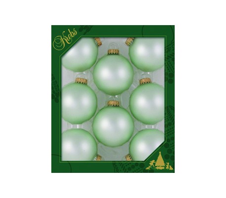 Sæt med 8 glaskugler Ø6,7 cm - Blue stone