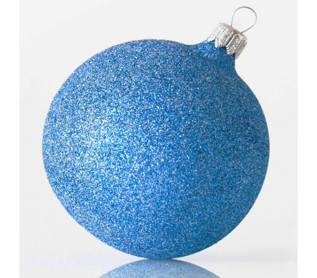 Julekugle i mundblæst glas Ø8 cm - Hvid