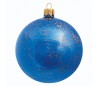 Julekugle i mundblæst glas Ø8 cm - Blå