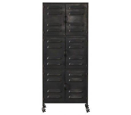 Industrielt kabinet i metal H146 x B60 x D41 cm - Antik hvid