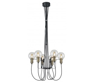 Prægtig lysekrone med perler og glaskrystaller H63 cm x B136 cm - Rustbrun