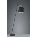 Gulvlampe med tekstilskærm H180 cm - Sort/Guld