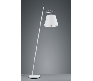 Gulvlampe med tekstilskærm H155 - Hvid/Sølv 2