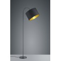 Gulvlampe med tekstilskærm H155 cm - Sort/Guld