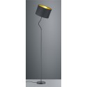 Gulvlampe med tekstilskærm H155 cm - Sort/Guld