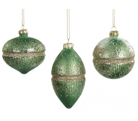 Dekorativ julekugle i glas Ø10 cm assorteret