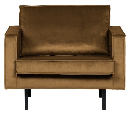 Lænestol i velour B105 cm - Oliven