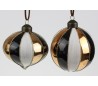 Julekugle i glas Ø8 cm assorteret - Sort/Hvid/Guld