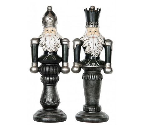 Nøddeknækker soldat i polyresin assorteret H65 cm - Antik grøn