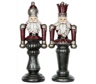 Nøddeknækker soldat i polyresin assorteret H40 cm - Antik grøn