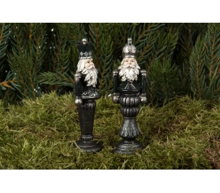 Nøddeknækker soldat i polyresin assorteret H40 cm - Antik grøn