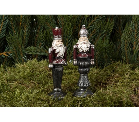 Nøddeknækker soldat på pind assorteret H11 cm - Antik grøn