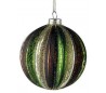 Julekugle i glas Ø8 cm - Brun/Grøn