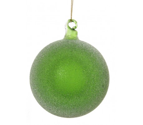 Julekugle Ø8 cm i glas - Grøn