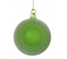 Julekugle Ø8 cm i glas - Frostet grøn