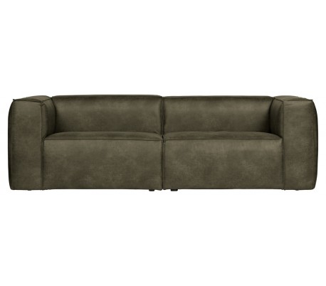 Moderne 3,5 personers sofa i læder 246 x 96 cm - Cognac
