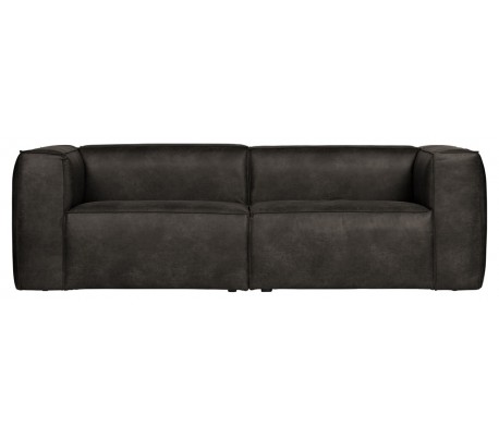 Moderne 3,5 personers sofa i læder 246 x 96 cm - Armygrøn
