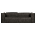 Moderne 3,5 personers sofa i læder 246 x 96 cm - Armygrøn