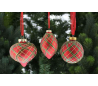 Julekugle i glas Ø6-9 cm assorteret - Tartan